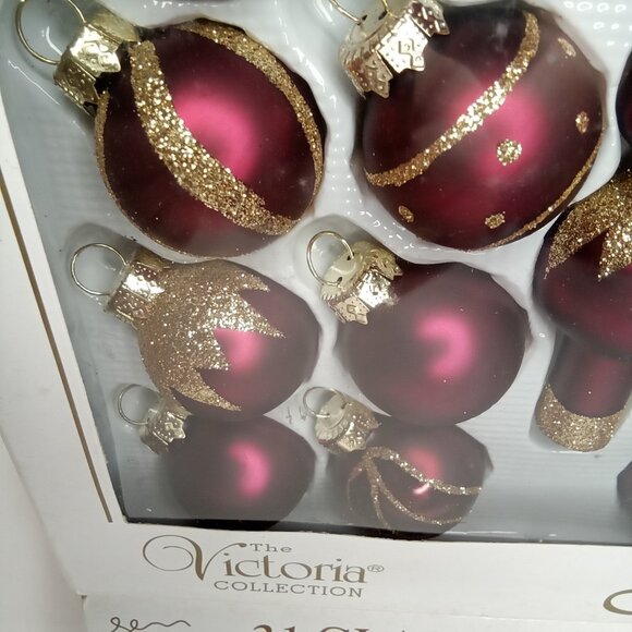 Vintage Christmas Ornament Set Of 40 & 2 Tree Toppers With Box Rauch 1990s - Picture 4 of 11